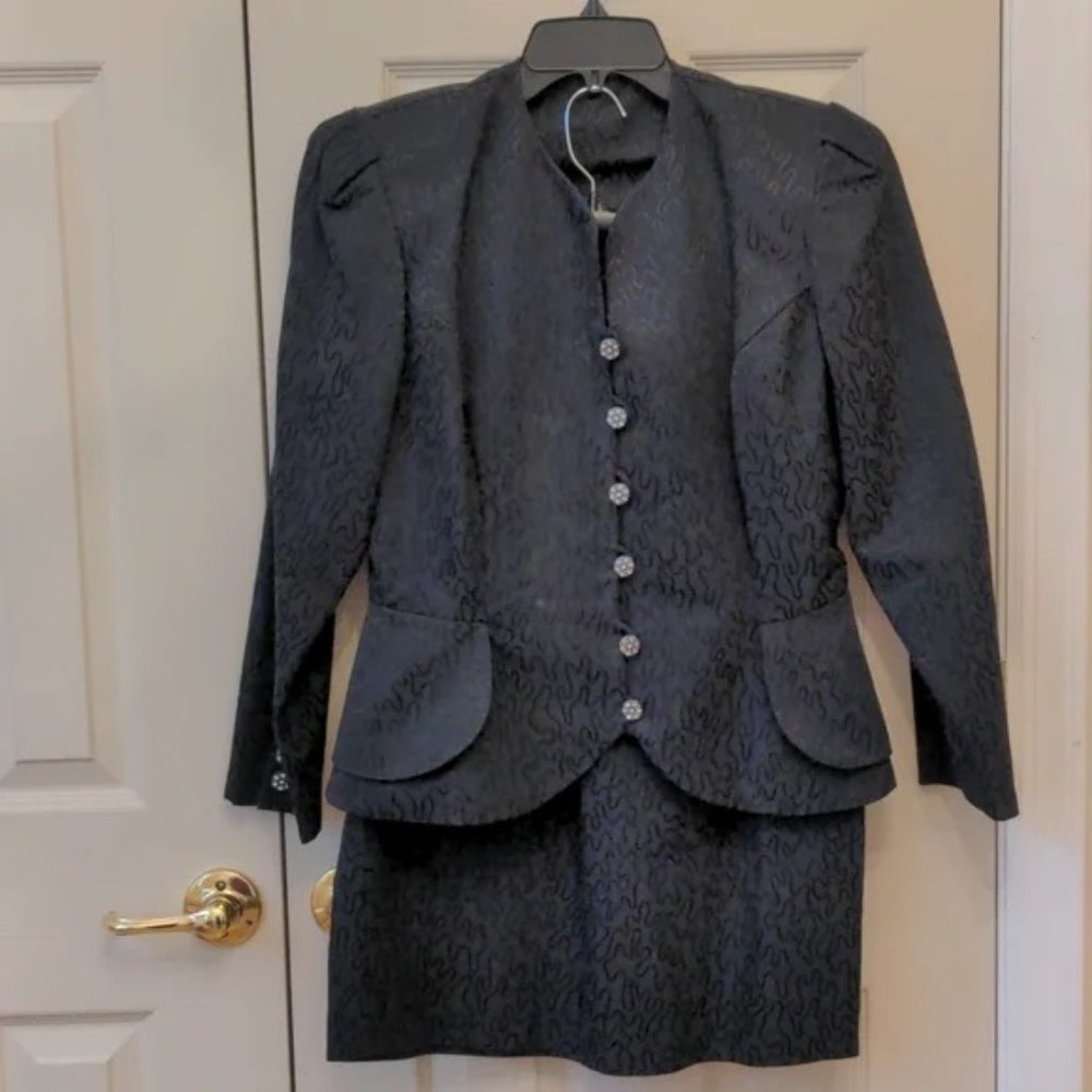 Custom made Black Skirt Suit